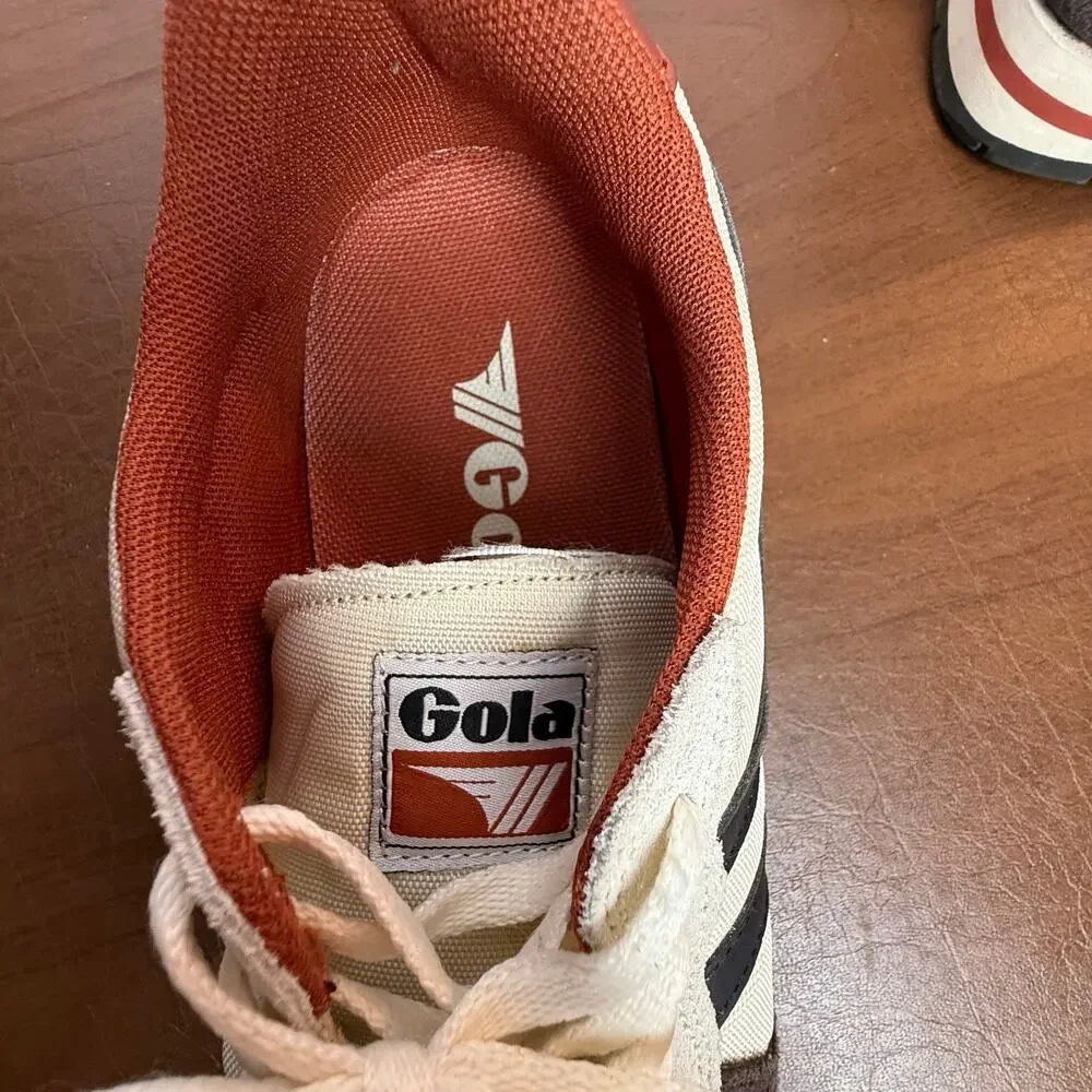Gola Retro Low Top Sneakers White Tan Classic Trainer - Picture 6 of 9